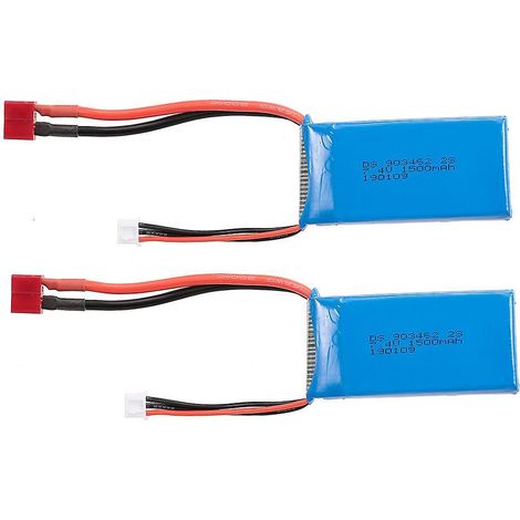 RC Li-Po-Akku 7,4 V 1500 mAh 25C 2S wiederaufladbar mit T-Stecker für RC-Drohnen, Autos, Boote, Hubschrauber und Flugzeuge (1/5)
