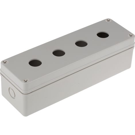 Boîtier de bouton-poussoir, 4 découpes , couleur Gris en Plastique, diamètre: 22mm ( Prix pour 1 )