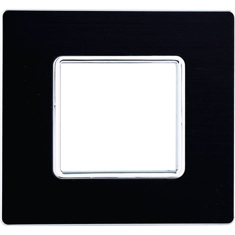 Kompatible abdeckrahmen Bticino Matix 2 module aluminium satiniert schwarz farbe (1/2)