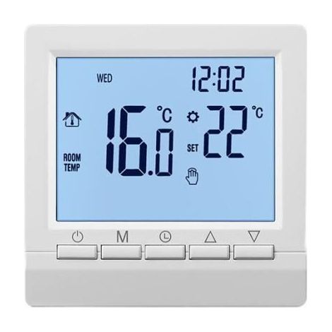 Intelligenter Thermostat – LCD-Bildschirm – Blaue Hintergrundbeleuchtung – Programmierbar (1/2)