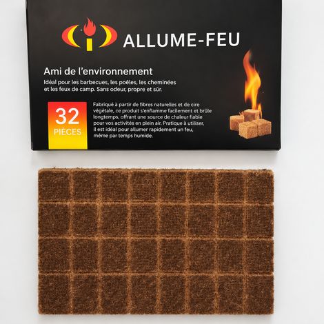 Blocs allume-feu solides pour charbon de bois 32 cubes 32 0,18 × 0,16 × 0,16 cm 160 g – Livraison gratuite