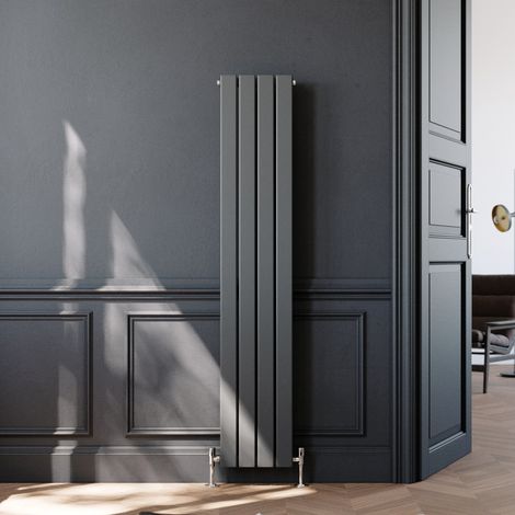 ELEGANT Anthracite Vertical Radiator Modern Radiator 1600x300mm Double Flat Panel Heater (1/5)