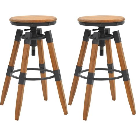 vidaXL Taburetes de cocina 2 unidades madera maciza de abeto (1/5)
