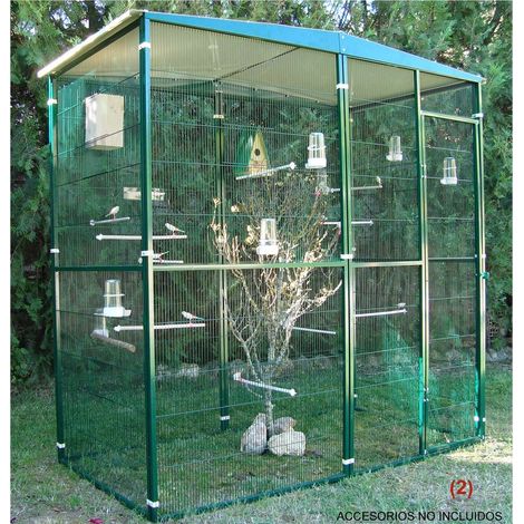 Volière de jardin 2m pour petits oiseaux – Acier résistant à la corrosion – Hauteur 195 cm – Porte avec cadenas de sécurité – Imor (1/5)
