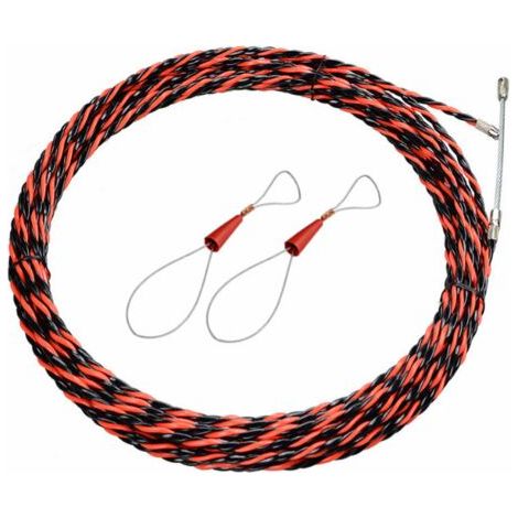 QORVA-Goupille de tirage de fil d'électricien, 50M-5mm Diamètre de la goupille de tirage de fil d'électricien, montage rétractable pour le tirage et l'extension de la spirale en acier flexible des tir