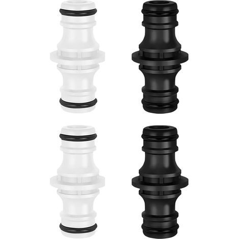 4 pièces Raccord de tuyau, double fiche, extenseur et prolongateur, connexion à deux voies (1/2 pouce), embout arrosage, double connecteur de tuyau, Pièce de connexion sûre des tuyaux (1/5)