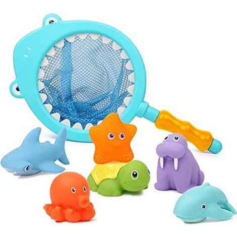 Lot de 7 jouets de bain pour enfants, QttvbTna, plastique ABS, multicolore, ensemble amusement aquatique (1/5)