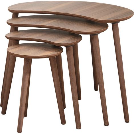 Tavolo nido in legno "Moon" (4 pezzi) 40 x 75 x 55 cm - Noce