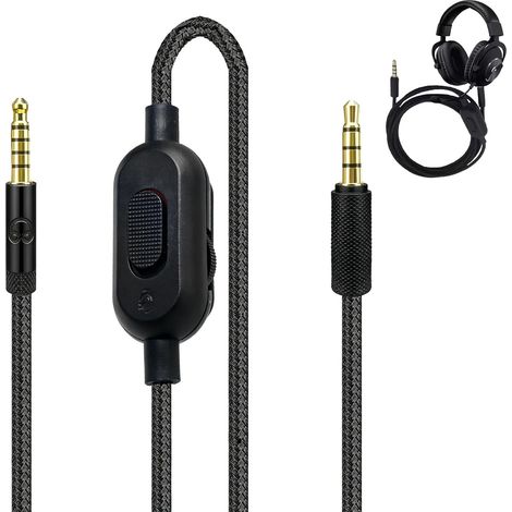 3,5-mm-Audiokabel – 1 Stück – Schwarz – Lautstärke- und Stummschaltungsregelung – Für Logitech G Pro X G433 G233 Headsets – 2 Meter (1/5)