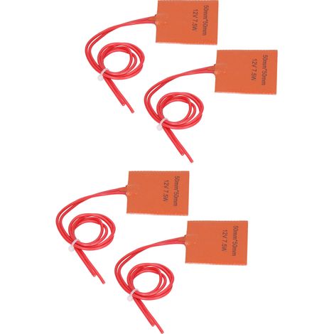 Lot de 4 tapis chauffant en silicone 12V 7.5W 120-150°C 50x50mm pour tuyauterie et fût (1/5)