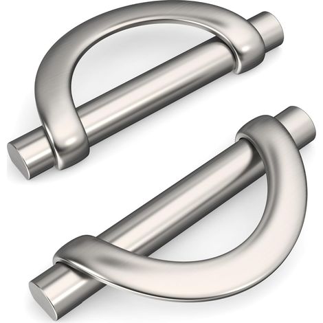 2 Stück silberner Küchenschrankgriff mit Schrauben, Schubladengriffe aus Zinklegierung für Schreibtische und Schubladen, Lochabstand 96 mm (1/5)