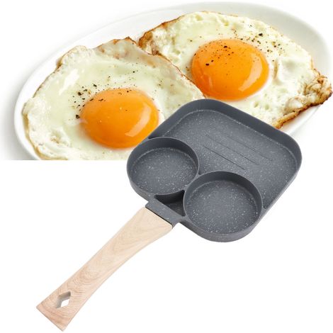 Sartén multifuncional de 3 piezas para cocinas de inducción y gas con mango de madera [aluminio, revestimiento antiadherente, 478 g] (1/5)