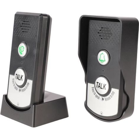 Sonnette d\'interphone sans fil - EJ.LIFE - Longue distance 1000m - 3 vitesses - ABS - Batterie 2000mAh (1/3)