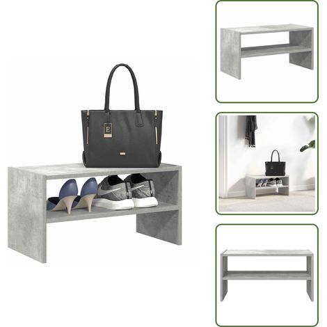 Schuhregal Stapelbar Betongrau 60x30x30,5 cm - Schuhregal - Schuhregale - Schuhaufbewahrung - Schuhschrank (1/5)
