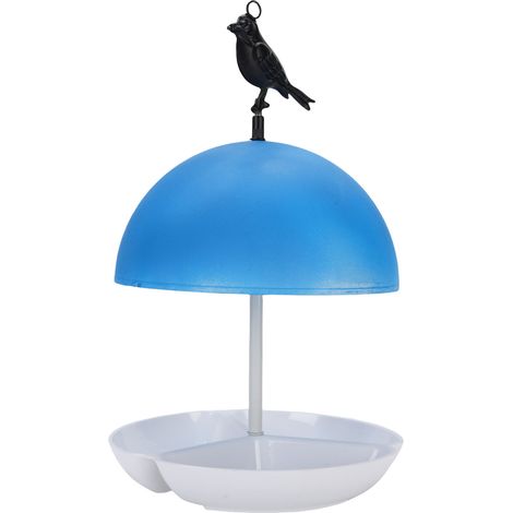 Mangeoire à oiseaux ABS forme champignon avec dôme anti-pluie pour jardin extérieur (1/4)