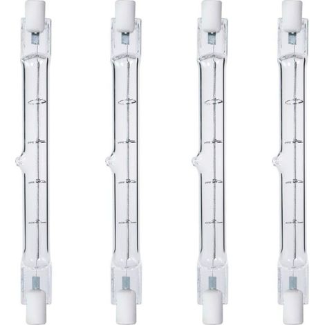R7S Halogen Leuchtmittel 118mm 100W 220V, 4er Pack Halogenstab R7S 118mm, Halogen Birne r7s Dimmbar Halogenstablampe für baustrahler, Arbeit Landschaftsbeleuchtung,Wohnzimmerleuchten