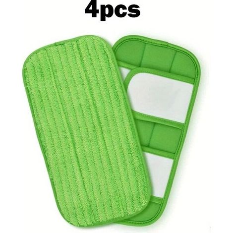 Packung mit 4 Nachfüllpackungen für ultra-absorbierende Mikrofaser-Wischmopps, effektiv zur Reinigung von Hartböden und Fußleisten, waschbar und wiederverwendbar.