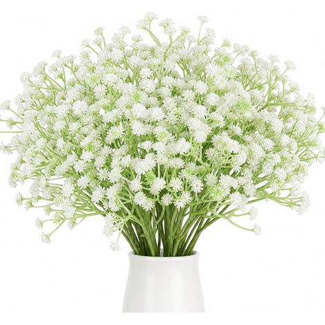 24 Tiges Gypsophile Artificielles Blanche Réaliste Fleur Artificielle (1/5)