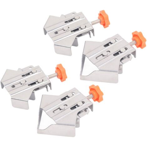 4Pcs Pince d'angle en acier inoxydable réglable à 90 degrés, ouverte et fermée, pour le travail du bois