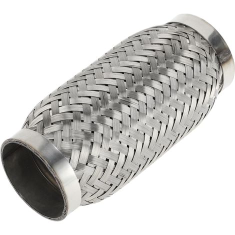 Tuyau D'Échappement De Voiture 2,36 Pouces OD Tube D'Échappement Tressé Flexible  Tuyau Flexible Universel Argenté (1/5)