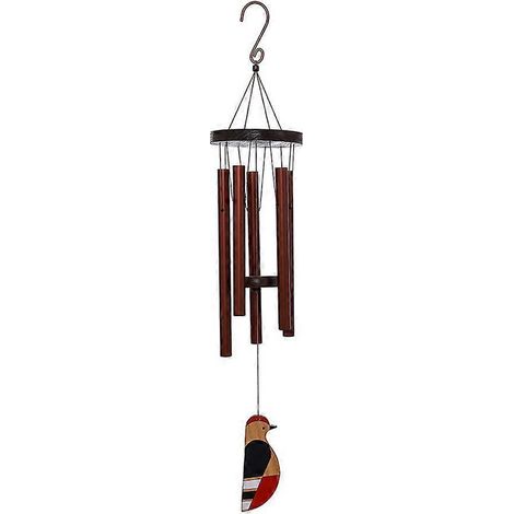 Windspiel mit beruhigenden, melodischen Klängen, gefertigt aus Aluminiumröhren und Holz, mit Vogelmotiv, Erinnerungsgeschenk für Terrasse, Veranda, Garten, Hinterhof und Zuhause