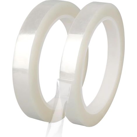 2 Rouleaux de Ruban Adhésif en Mylar, 10mm x 66m Ruban Adhésif Isolant, Ruban Électrique, pour Isoler, Réparer et Protéger les Fils Électriques, Transparent (1/5)