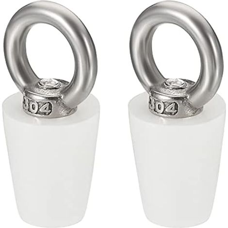 Bouchon conique en silicone 11.5-15.5mm, plein avec anneau, pour tubes à essai, tuyaux d'eau, trous d'évacuation, blanc, 2 pièces (1/5)