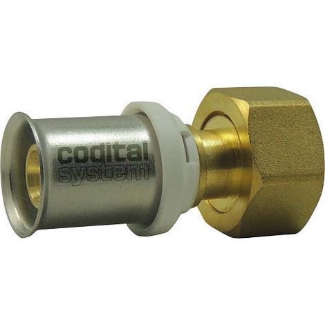 Raccord multicouche TH laiton Codital droit 26mm écrou tournant 26x34