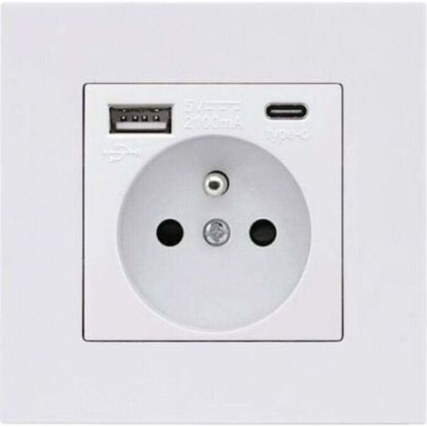 Panneau de prises françaises Type-c+USB16A Type 86, nombre de prises : 2 trous, nom (1/4)