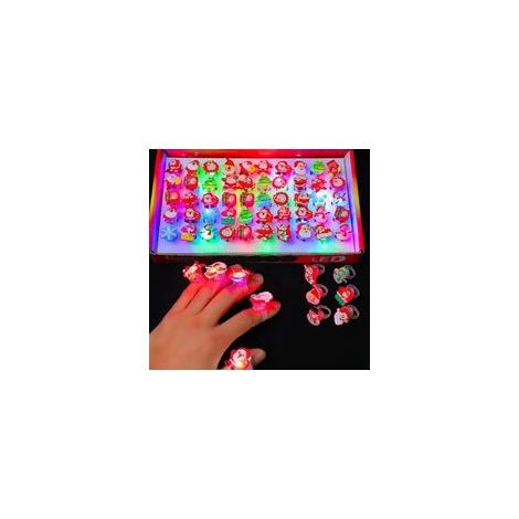 Lot de 40 anneaux lumineux LED pour les doigts, idéal pour les fêtes d'anniversaire d'enfants, les festivals de musique ou Noël.