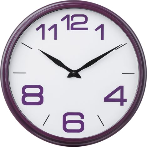 Premier Housewares Purple Plastic Frame Wall Clock