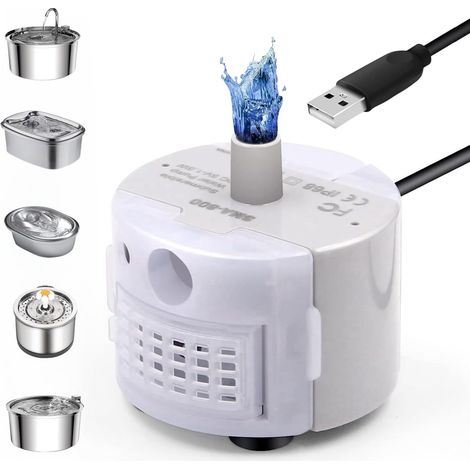 LaBlanc - Pompa per fontana d'acqua per gatti con luce LED, ultra silenziosa, lunga durata, impermeabile IP68