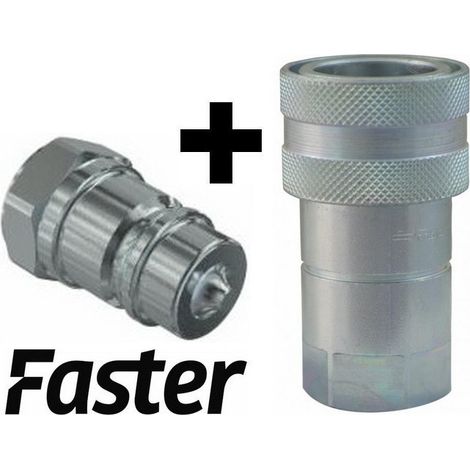 Coupleur rapide à clapet 1/2" FASTER Male + Femelle (1/4)