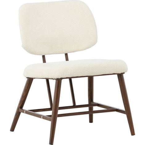 Fauteuil Design Bouclette "Midland" 84cm Blanc (1/5)