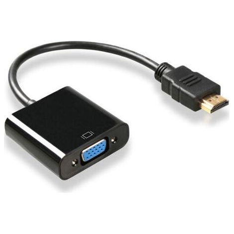1PC Noir Adaptateur HDMI vers VGA Adaptateur convertisseur mâle vers Fem 1080P pour Tablette PC Portable (1/5)