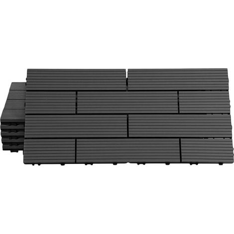 Wolketon Antracite 30x60cm Piastrelle per balconi e terrazze, resistenti alle intemperie e di facile manutenzione 18 pezzi (1/5)