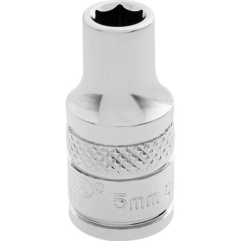 Draper 5mm Hex Socket for 1/4" Drive – Polished Chrome Metric Socket (Model 32427)