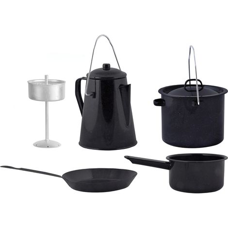 4 tlg. Outdoor Koch-Set Schwarz FF215 Esschert Design (1/5)