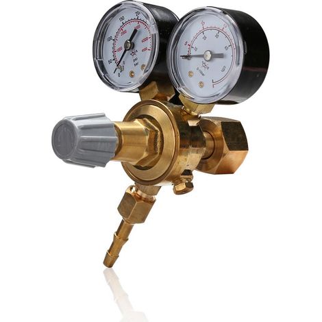 1 Détendeur de gaz, plage 0-10 bar, corps en laiton, sortie 6 mm, pour soudure MIG/TIG (1/5)