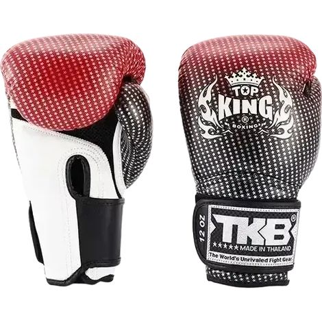 Gants de boxe thaï Top King Super Star Air rouges 16 oz (1/5)