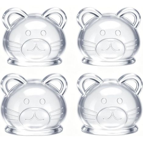 Türstopper, Hantoc [4er-Set] Transparente Türstopper und -puffer, selbstklebende Türstopper für Böden und Parkett, Türpuffer zum Schutz von Türen und Wänden (1/5)
