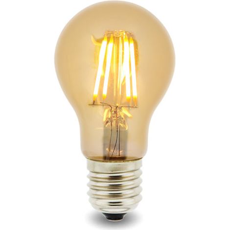 IluminaShop - Bombilla LED Filamento E27 A60 4W Ambar Blanco Calido 2300K