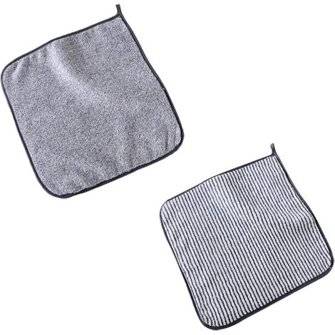 2 serviettes de toilette carrées en microfibre douces pour la peau , absorbantes et pliables , maiso (1/5)