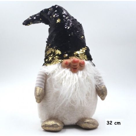 Gnomo decorazione natalizia con cappello oro 50 cm (1/2)