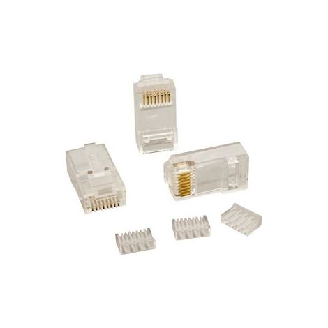connecteurs - modular - 8 points / 8 contacts - cat5e/cat6 - lot de 10 - gigamédia mj8ep8c