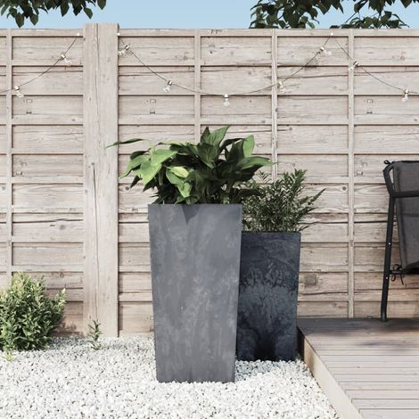 Jardinière, Pot de fleurs et intérieur amovible gris 21/49 L PP aspect béton BVM79686 (1/5)