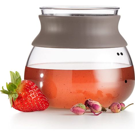 Infuseur à thé, verre et silicone marron (1/5)
