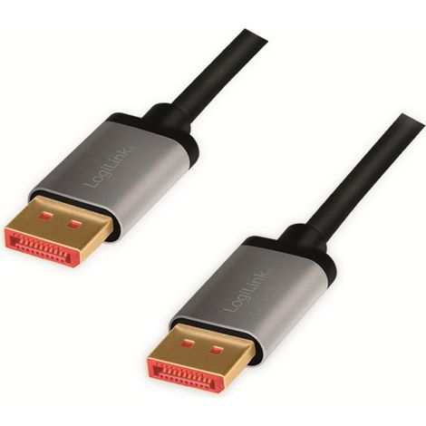 DisplayPort 1.4 DP M/M-Kabel 8K 60Hz 2m Logilink 120Hz HDR HBR3 32,4Gbit/s