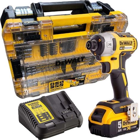 Dewalt DCF887P1 18V XR G2 Brushless 3 Speed Impact Driver - 1x 5.0ah + 85pc Set (1/4)