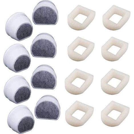 16 Pack Foam Pre-Filters and Carbon Filters Compatible with PetSafe Drinkwell INOX 360 Avalon Pagoda Ocean View Fountains and Sedona Fountain and Cat Fountain Filters (1/5)
